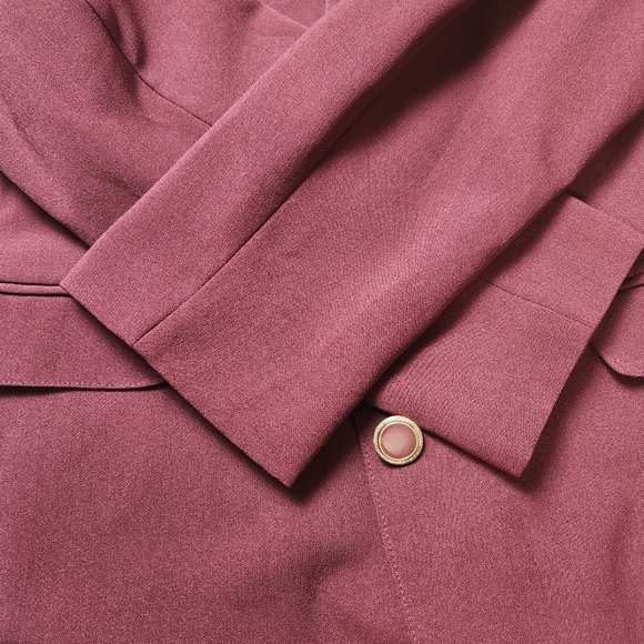 Size 18 Blazer Trench coat Collared long sleeves Wine color JOHN MEYER - Picture 7 of 15